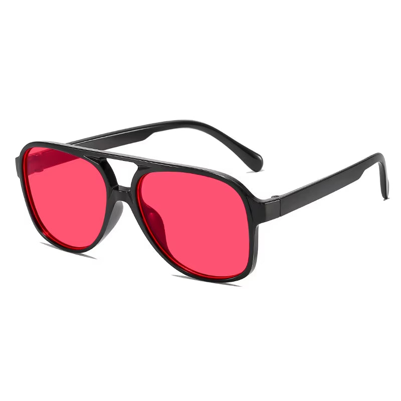 Unisex Sunglasses Vintage Retro Style Pilot designer Shades UV400 Red